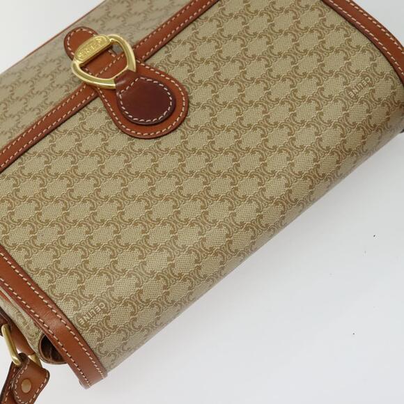 CELINE Macadam Canvas Shoulder Bag Pvc Beige Gold - Picture 6 of 13